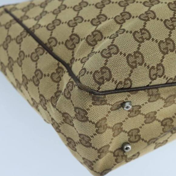 GUCCI GG Canvas Hand Bag Beige Brown Silver 113019 Auth 103326 - Picture 12 of 16